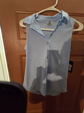 Foray Golf Women's Light Blue Sleeveless Polo Tank